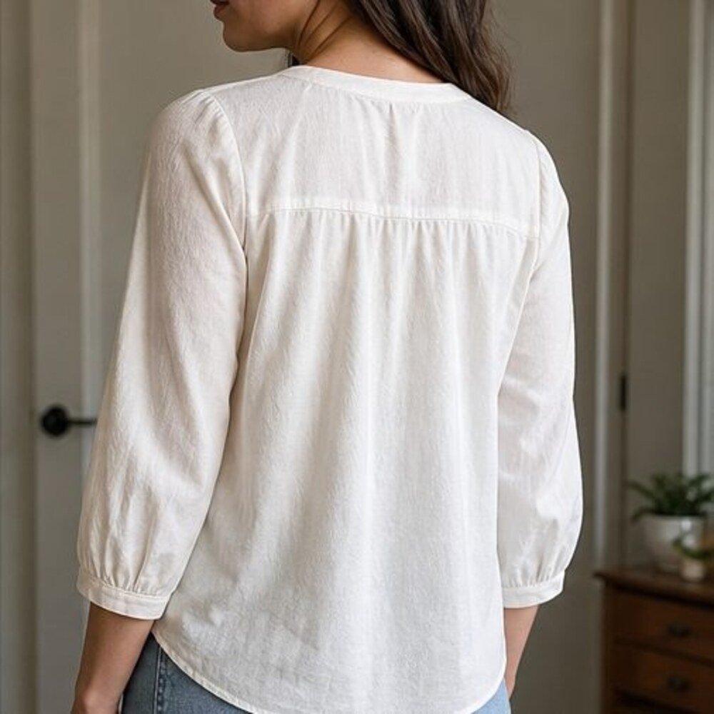Ivory Ruffle Blouse - Picture 3 of 6